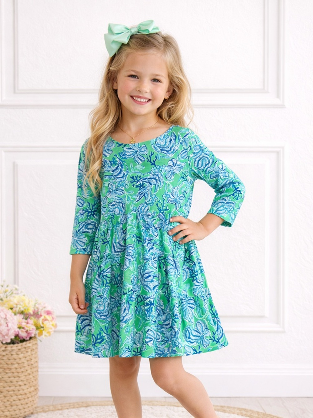*NWT*Lilly Pulitzer Mini Geanna Dress 🌿 Cabana Green Keepin It Reel